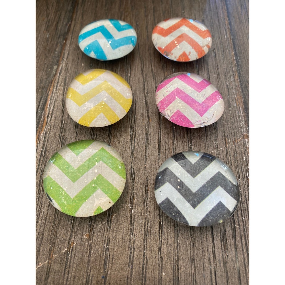 Chevron Glass Magnets Set of‎ 6